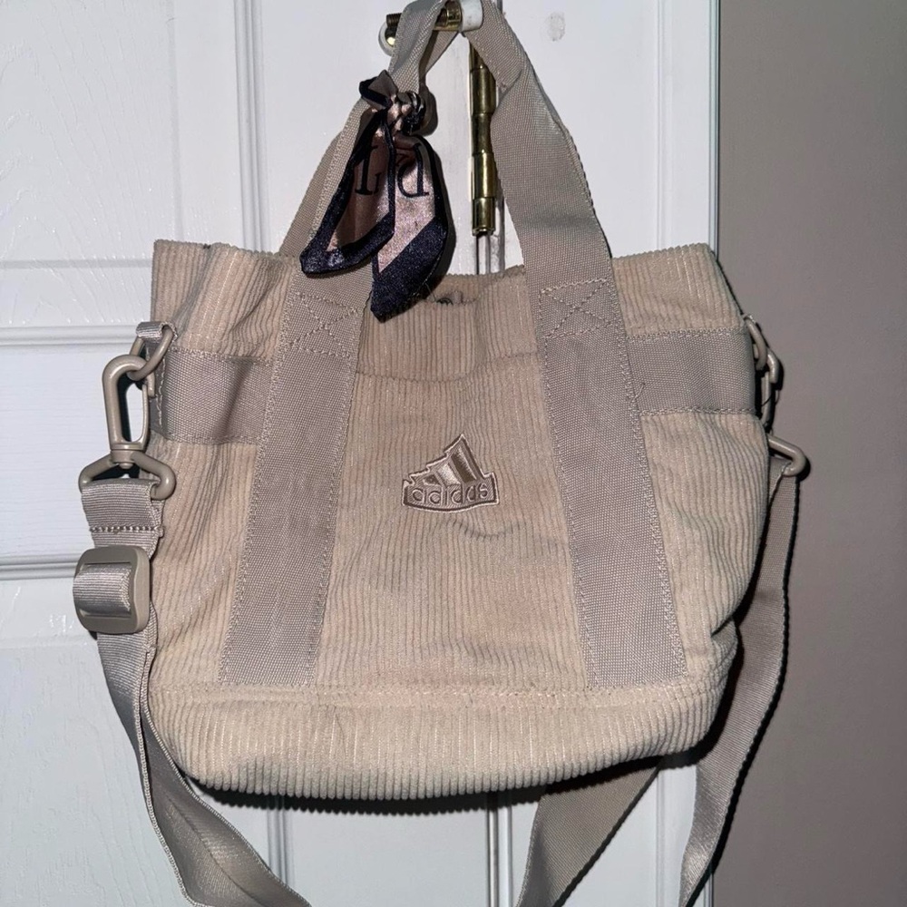 Adidas Tan Tote Bag with Textured Design